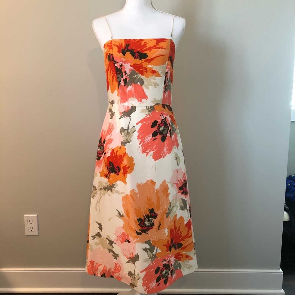 Ann Taylor Spring Floral Midi Dress.